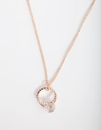 Rose Gold Cubic Zirconia Ring Necklace - link has visual effect only