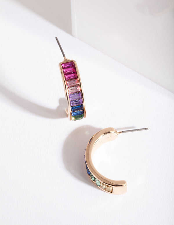 Gold rainbow earrings online