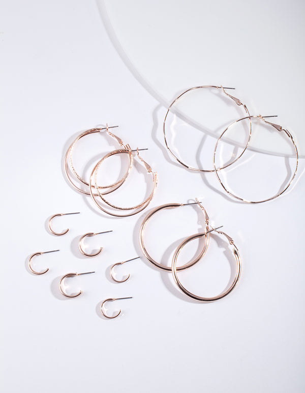 Rose Gold Essential Multi Hoop 6-Pack