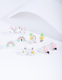 Kids Silver Unicorn Clip On Earring 5-Pack - link has visual effect only