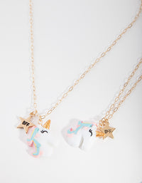 Kids Gold Unicorn BFF Necklace - link has visual effect only