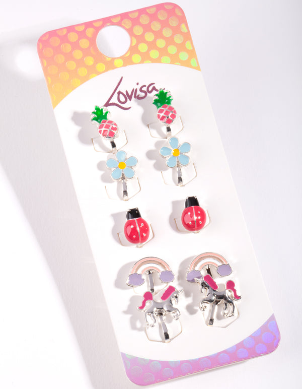 Kids Unicorn Clip-On Earring 5-Pack