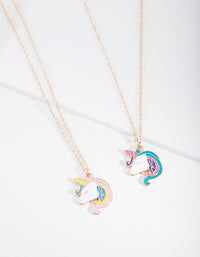 Kids Gold Unicorn Head Best Friend Necklace - link has visual effect only