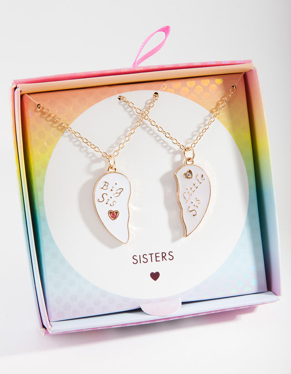 Kids Little & Big Sister Necklace Set