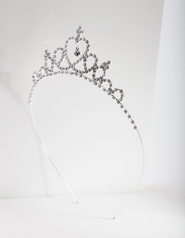 Kids Silver Diamante Tiara