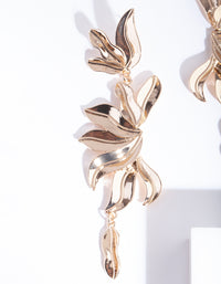 Gold Petal Drop Earrings - link has visual effect only