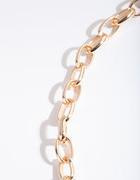 Gold Lock Chain Necklace - link has visual effect only