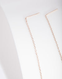 Rose Gold Cubic Zirconia Teardrop Chain Earrings - link has visual effect only