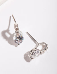 Silver Cubic Zirconia Mini Vintage Earrings - link has visual effect only