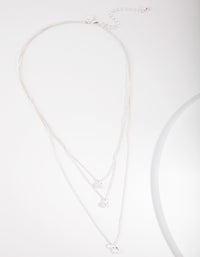 Silver Cubic Zirconia Classic Row Necklace - link has visual effect only