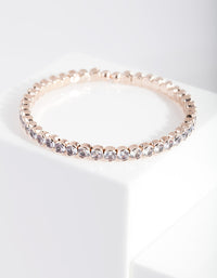 Rose Gold Cubic Zirconia Stone Cuff Bracelet - link has visual effect only