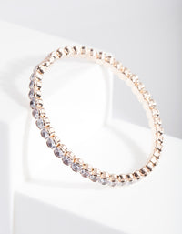 Rose Gold Cubic Zirconia Stone Cuff Bracelet - link has visual effect only