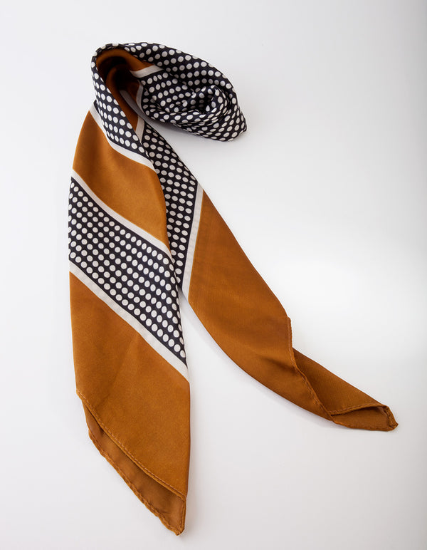 Mustard Dot & Stripe Scarf