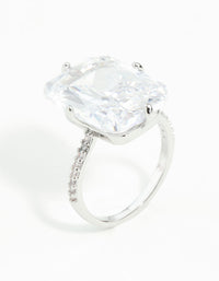 Silver Rectangle Celebrity Engagement Ring - link has visual effect only