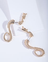 Gold Dragon Front & Back Earrings - link has visual effect only