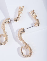 Gold Dragon Front & Back Earrings - link has visual effect only