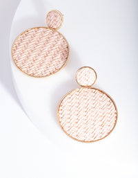 Pink Basket Weave Earrings - link has visual effect only