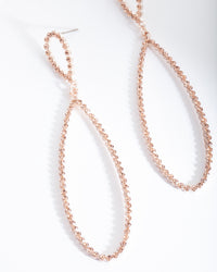 Rose Gold Large Diamante Teardrop Earrings - link has visual effect only