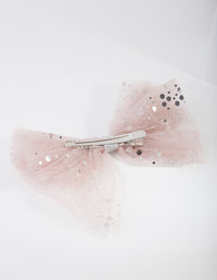 Kids Pink Fabric Tulle Bow - link has visual effect only