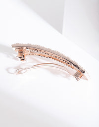 Rose Gold Cut-Out Rectangle Texture Hair Clip - link has visual effect only