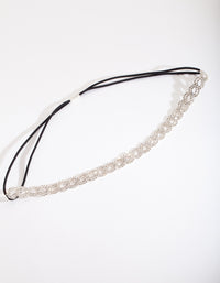 Silver Diamante Loop Stretch Headband - link has visual effect only