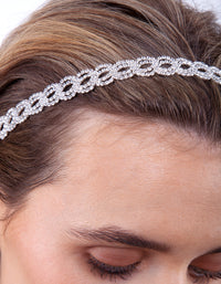 Silver Diamante Loop Stretch Headband - link has visual effect only