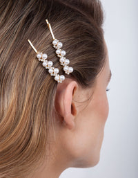 Gold Pearl Crystal Hair Slide - link has visual effect only