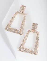 Gold Diamante Geometric Earrings - link has visual effect only