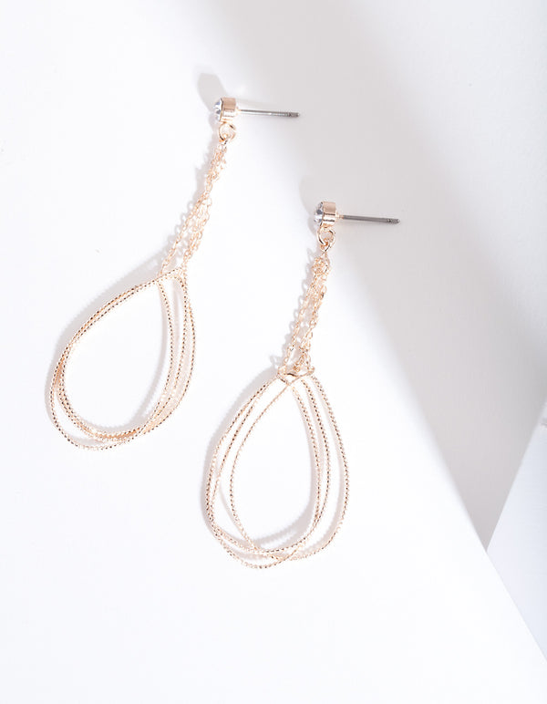 Rose Gold Multi Teardrop Earrings