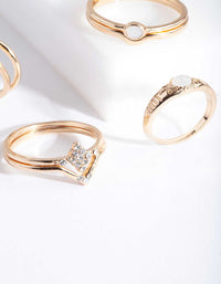 Gold Diamante Textured Ring Pack - link has visual effect only