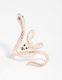 Rose Gold Etched Snake Swirl Ring - link has visual effect only