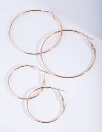 Gold Double Size Hoop Earring Pack - link has visual effect only