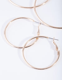 Gold Double Size Hoop Earring Pack - link has visual effect only