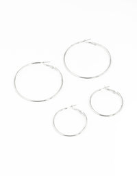 Silver Mixed Hoop Earring Pack - link has visual effect only