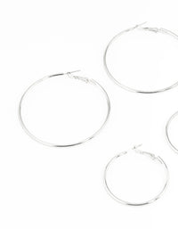 Silver Mixed Hoop Earring Pack - link has visual effect only