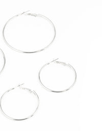 Silver Mixed Hoop Earring Pack - link has visual effect only