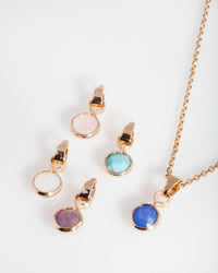 Gold Semi-Precious Charm Necklace - link has visual effect only