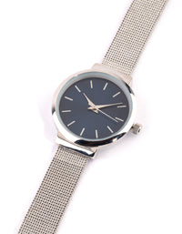 Silver Mesh Strap Watch - link has visual effect only