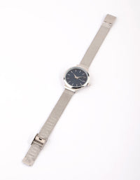 Silver Mesh Strap Watch - link has visual effect only