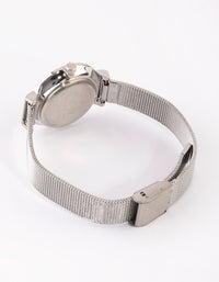 Silver Mesh Strap Watch - link has visual effect only