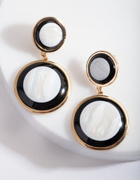 Gold Double Circle Shell Earrings - link has visual effect only