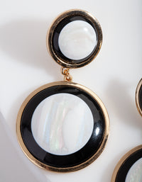 Gold Double Circle Shell Earrings - link has visual effect only