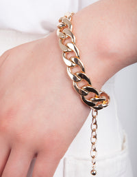 Gold Chunky Chain Bracelet - link has visual effect only