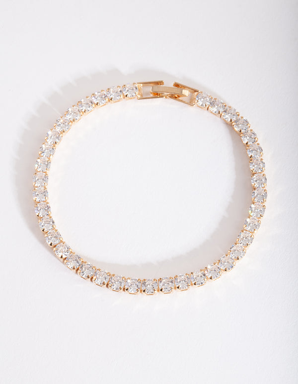 Gold Cubic Zirconia Tennis Bracelet