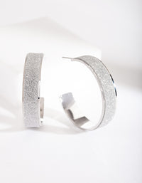 Silver Glitter Wrap Hoop Earrings - link has visual effect only