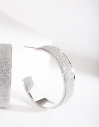 Silver Glitter Wrap Hoop Earrings - link has visual effect only