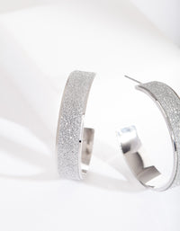 Silver Glitter Wrap Hoop Earrings - link has visual effect only