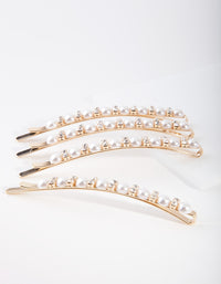 Gold Pearl Hair Slides 4-Pack - link has visual effect only