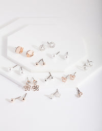 Mixed Metal Butterfly Stud Earring 12-Pack - link has visual effect only