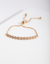 Gold Diamante Ball Toggle Row Bracelet - link has visual effect only